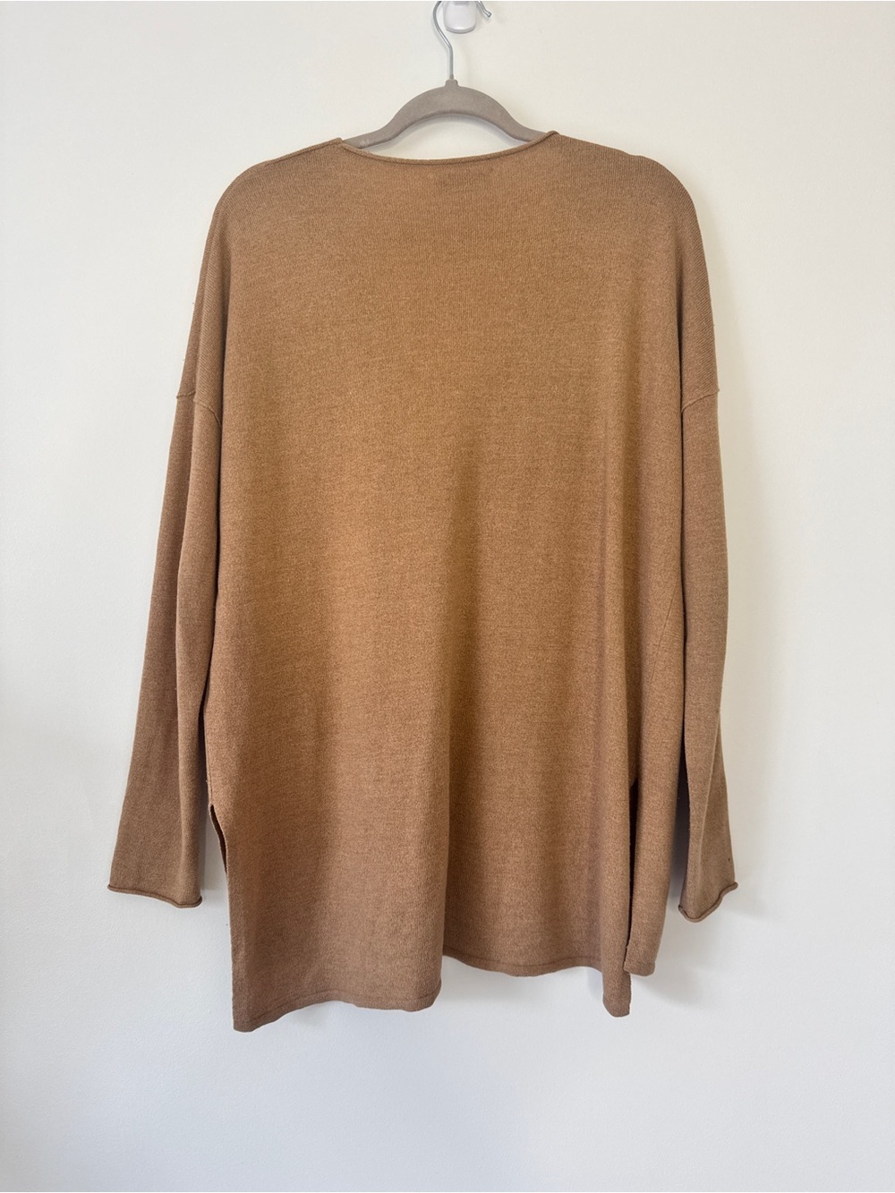 Aritizia Babaton Linen Baylor Sweater Long Sleeve Wool Blend Tan Sz M - Picture 3 of 16